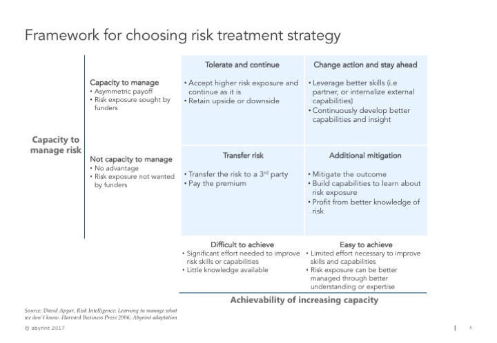 Framework for choosing risk treatment options